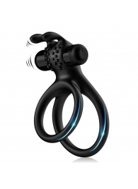 Черное эрекционное виброкольцо с подхватом мошонки Stay Hard - Boys of Toys - в Краснодаре купить с доставкой