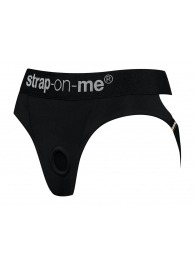 Черные трусики для насадок Heroine Lingerie Harness - size XL - Strap-on-me - купить с доставкой в Краснодаре