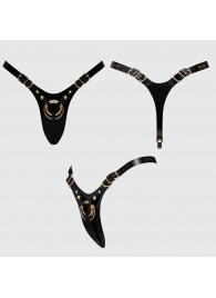 Черный пояс для фиксации насадок Strap-On-Me Leatherette Harness Fabulous - Strap-on-me - купить с доставкой в Краснодаре