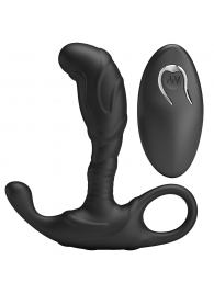 Черный изогнутый массажёр простаты с вибрацией и пультом ДУ - Baile - в Краснодаре купить с доставкой