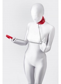 Красный ошейник с подкладкой из меха - ToyFa - купить с доставкой в Краснодаре