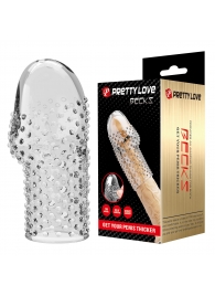 Прозрачная текстурированная насадка на пенис Becks - 8 см. - Baile - в Краснодаре купить с доставкой