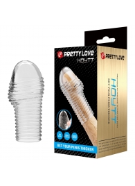 Прозрачная насадка на пенис с ребрышками Hoytt - 9 см. - Baile - в Краснодаре купить с доставкой