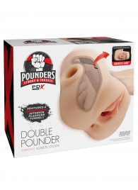Телесный мастурбатор с вибрацией Double Pounder Vibrating Squeeze Stroker - Pipedream - в Краснодаре купить с доставкой
