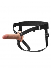 Телесный пустотелый фаллопротез 5’’ Hollow Silicone Strap-On - 14 см. - Pipedream - купить с доставкой в Краснодаре