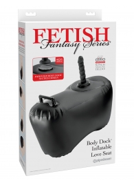 Черное надувное кресло с платформой для фиксации дилдо Body Dock Inflatable Love Seat - Pipedream - купить с доставкой в Краснодаре