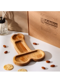 Деревянное блюдо для подачи в форме члена (25 х 16,5 х 1,7 см) - Сима-Ленд - купить с доставкой в Краснодаре