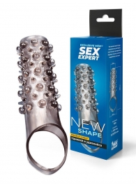 Дымчатая насадка на пенис с шипами и выпуклостями - 12 см. - Sex Expert - в Краснодаре купить с доставкой