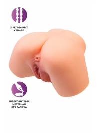 Телесный реалистичный мастурбатор-полуторс с 2 любовными входами - No Name - в Краснодаре купить с доставкой