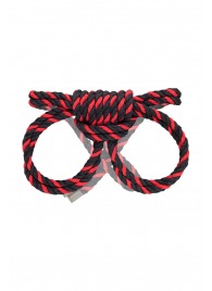 Черно-красные наручники-оковы ’’Узел-омега’’ из хлопковой веревки - Pecado - купить с доставкой в Краснодаре