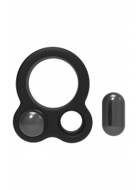 Черное эрекционное кольцо с утяжелителями Cockring Dual Weight - Dream Toys - в Краснодаре купить с доставкой