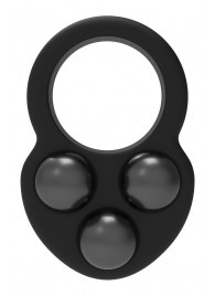 Черное эрекционное кольцо с утяжелителями - Dream Toys - в Краснодаре купить с доставкой