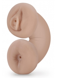 Телесный люминесцентный двусторонний мастурбатор Tasha - Blush Novelties - в Краснодаре купить с доставкой