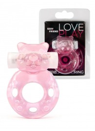 Розовое эрекционное виброкольцо в форме мишки - 1137 - в Краснодаре купить с доставкой
