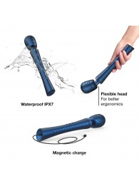 Синий вибромассажёр с насадками Man.wand Edgy - Manwan - в Краснодаре купить с доставкой