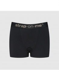 Черные трусики-боксеры для фиксации насадок Strap-on-me Harness Lingerie Allure - size S - Strap-on-me - купить с доставкой в Краснодаре