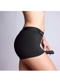 Черные трусики-боксеры для фиксации насадок Strap-on-me Harness Lingerie Allure - size L - Strap-on-me - купить с доставкой в Краснодаре