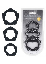 Набор из 3 эрекционных колец Beaded Silicone Cockring Set - Shots Media BV - в Краснодаре купить с доставкой