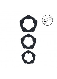 Набор из 3 эрекционных колец Beaded Silicone Cockring Set - Shots Media BV - в Краснодаре купить с доставкой