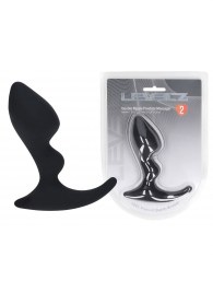 Черная анальная пробка для массажа простаты Double Ripple Silicone Prostate Massager - Shots Media BV - в Краснодаре купить с доставкой