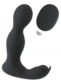 Черная анальная пробка с вибрацией, вращением и пультом ДУ RC Butt Plug with 2 Functions - Orion - в Краснодаре купить с доставкой