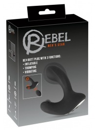 Черная анальная вибропробка с функцией расширения RC Butt Plug with 3 functions - Orion - в Краснодаре купить с доставкой