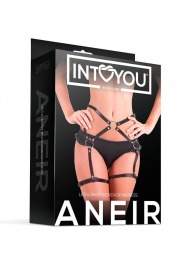 Черные стрепы на бёдра Aneir - Intoyou - купить с доставкой в Краснодаре