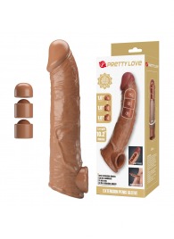 Карамельный фаллоудлинитель с подхватом мошонки Silas - 26 см. - Baile - в Краснодаре купить с доставкой