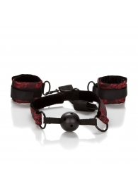 Кляп с наручниками Breathable Ball Gag With Cuffs - California Exotic Novelties - купить с доставкой в Краснодаре