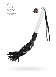 Плеть с белой рукоятью и чёрными хлыстами - 50 см. - Pecado - купить с доставкой в Краснодаре