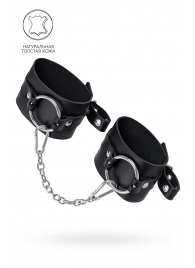 Черные оковы из толстой кожи с люверсами - Pecado - купить с доставкой в Краснодаре