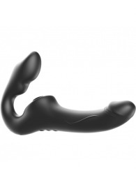 Черный безремневой страпон с 3 моторами - Ibiza - купить с доставкой в Краснодаре