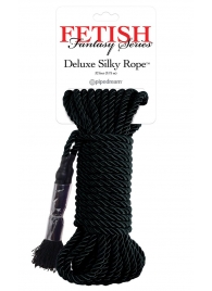 Черная веревка для фиксации Deluxe Silky Rope - 9,75 м. - Pipedream - купить с доставкой в Краснодаре