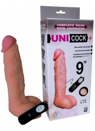 Фаллическая насадка Харнесс UNICOCK 9  с вибрацией - 24 см. - LOVETOY (А-Полимер) - купить с доставкой в Краснодаре