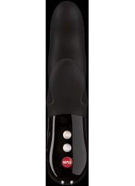 Элегантный чёрный перезаряжаемый вибратор MiSS BI с клиторальным отростком - 17 см. - Fun Factory