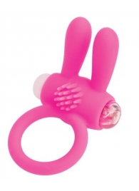 Розовое эрекционное виброкольцо A-toys с ушками - A-toys - в Краснодаре купить с доставкой