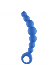 Синяя упругая анальная цепочка Flexible Wand - 18 см. - Lola toys
