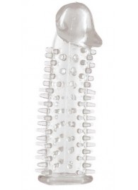 Прозрачная насадка на половой член с закрытой головкой и шипами - 12,5 см. - Toyfa Basic - в Краснодаре купить с доставкой