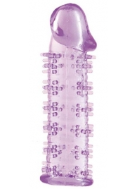 Гелевая фиолетовая насадка на фаллос с шипами - 12 см. - Toyfa Basic - в Краснодаре купить с доставкой