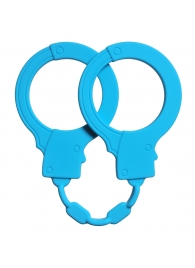 Голубые силиконовые наручники Stretchy Cuffs Turquoise - Lola Games - купить с доставкой в Краснодаре