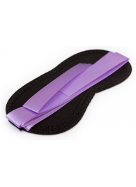 Чёрная маска на глаза Purple Black с фиолетовыми завязками - Пикантные штучки - купить с доставкой #SOTBIT_REGIONS_UF_V_REGION_NAME#
