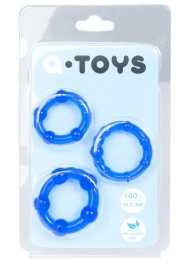 Набор из 3 синих эрекционных колец A-toys - A-toys - в Краснодаре купить с доставкой