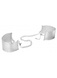 Серебристые наручники-браслеты Desir Metallique Handcuffs - Bijoux Indiscrets - купить с доставкой в Краснодаре