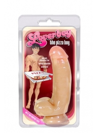 Телесный фаллоимитатор на присоске The Pizza Boy - 17,8 см. - Blush Novelties