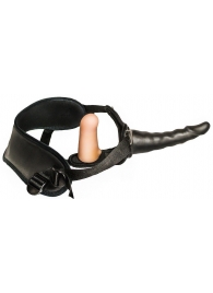 Женский страпон с чёрной насадкой и вагинальной пробкой - 17,5 см. - LOVETOY (А-Полимер) - купить с доставкой в Краснодаре