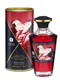 Массажное интимное масло с ароматом вишни - 100 мл. - Shunga - купить с доставкой в Краснодаре