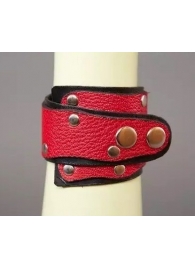 Красно-чёрный кожаный браслет «Треугольник» - Подиум - купить с доставкой в Краснодаре