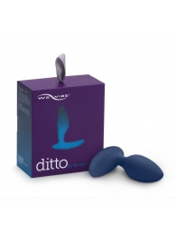 Синяя анальная пробка для ношения Ditto с вибрацией и пультом ДУ - 8,8 см. - We-vibe