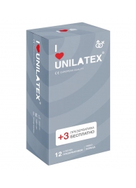 Презервативы с рёбрами Unilatex Ribbed - 12 шт. + 3 шт. в подарок - Unilatex - купить с доставкой в Краснодаре