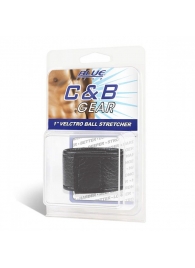 Чёрная утяжка на мошонку 1  Velcro Ball Stretcher - BlueLine - купить с доставкой в Краснодаре